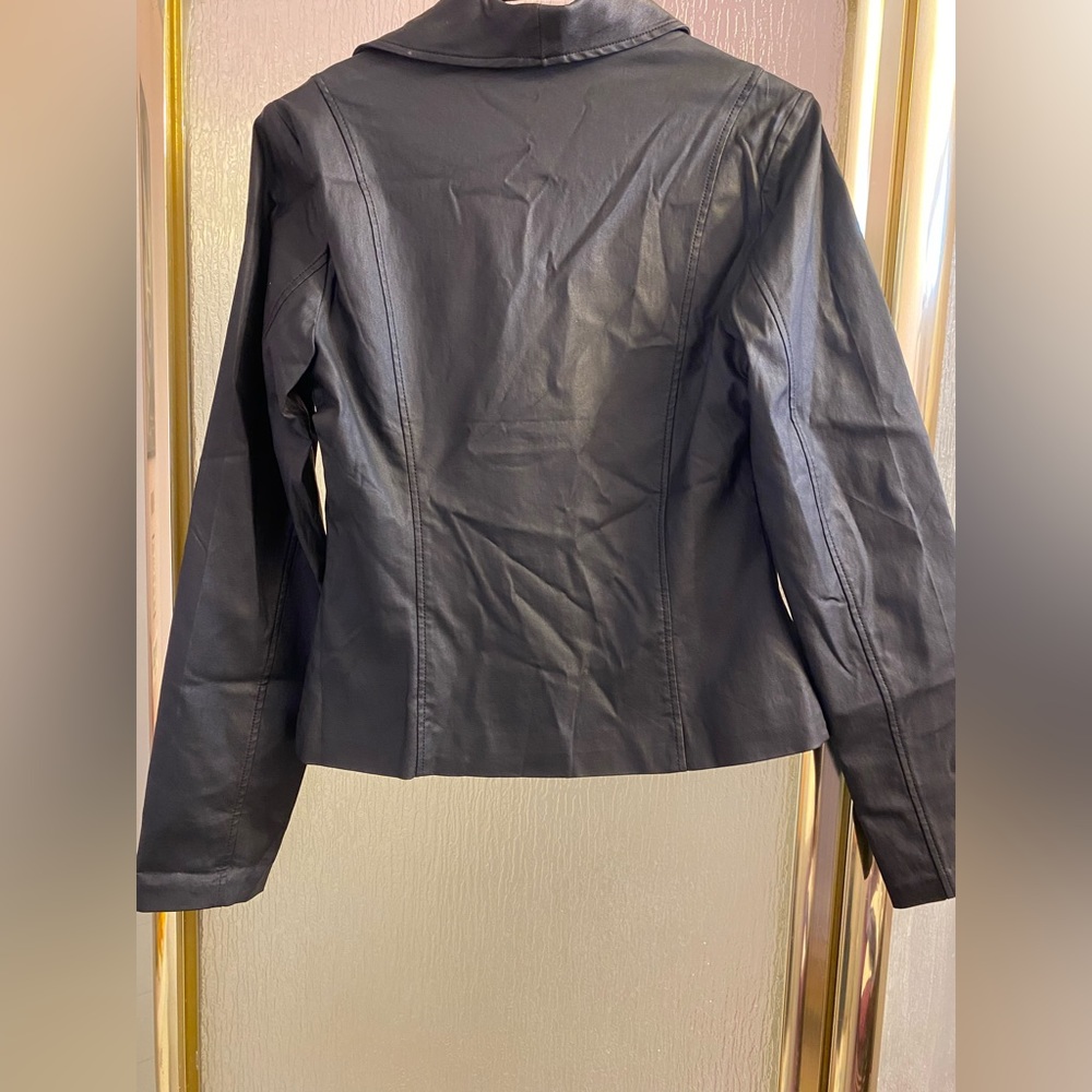 ANGL Faux Leather Moto Jacket NWT Size L - Picture 4 of 11